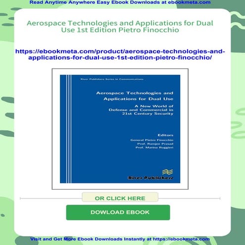 Aerospace Technologies and Applications for Dual Use 1st Edition Pietro ...