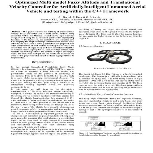 Optimized Multi model Fuzzy Altitude and Translational Velocity Controller fo...