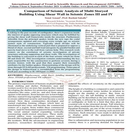 Comparison of Seismic Analysis of Multi Storyed Building Using Shear Wall in ...
