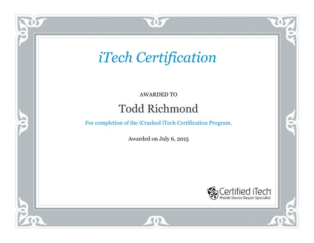 iTech Certificate