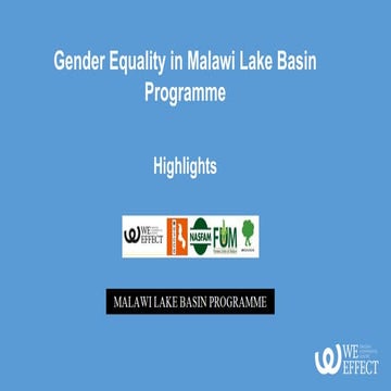 Gender Equality in Malawi Lake Basin Programme