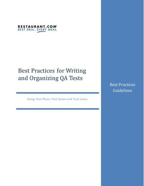 Best Practices for Writing and Organizing QA Tests