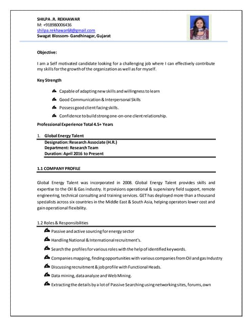 Resume Shilpa