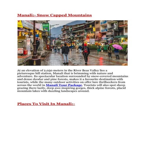 Manali Tour Package