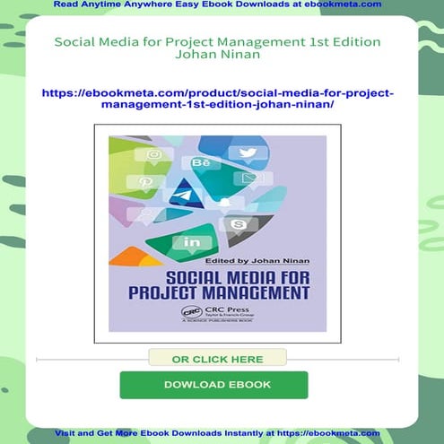 Social Media for Project Management 1st Edition Johan Ninan