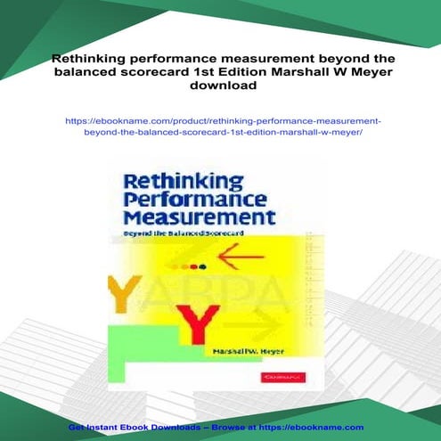 Rethinking performance measurement beyond the balanced scorecard 1st ...