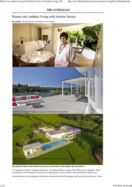 Homes mix outdoor living with inter...