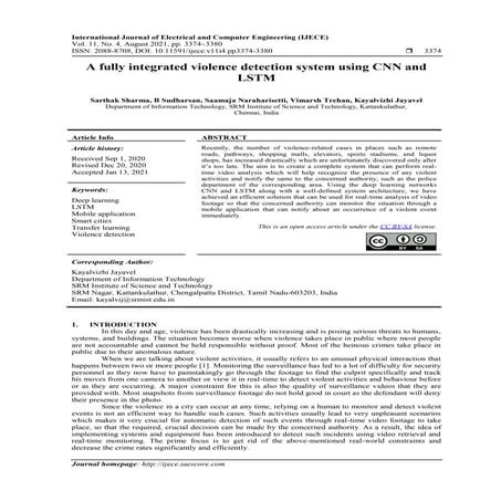 A fully integrated violence detection system using CNN and LSTM 