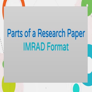 Scientific Writing Series: IMRaD | PDF