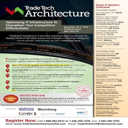 TradeTech Architecture 2010