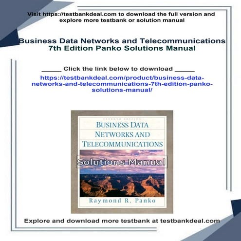 Business Data Networks and Telecommunications 7th Edition Panko Solutions Manual