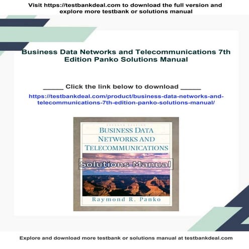 Business Data Networks and Telecommunications 7th Edition Panko Solutions Manual