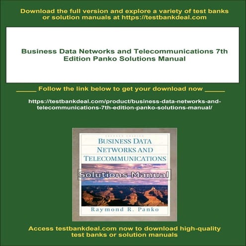 Business Data Networks and Telecommunications 7th Edition Panko Solutions Manual