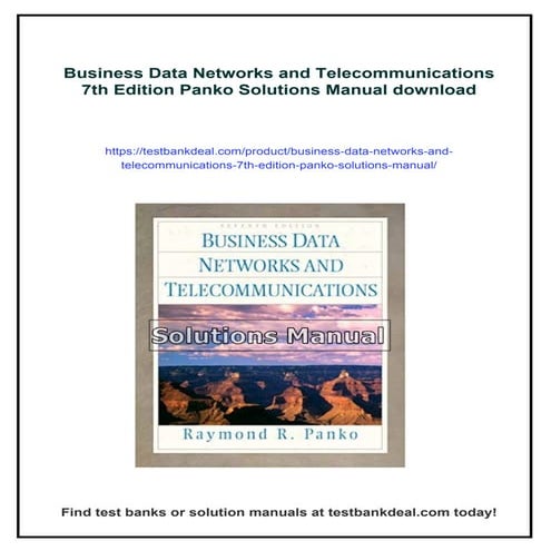 Business Data Networks and Telecommunications 7th Edition Panko Solutions Manual