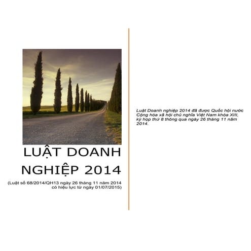 LUẬT DOANH NGHIỆP 2014