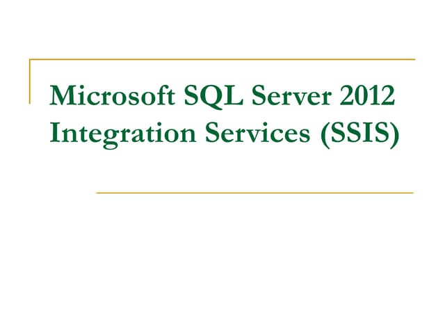 SSIS begineer