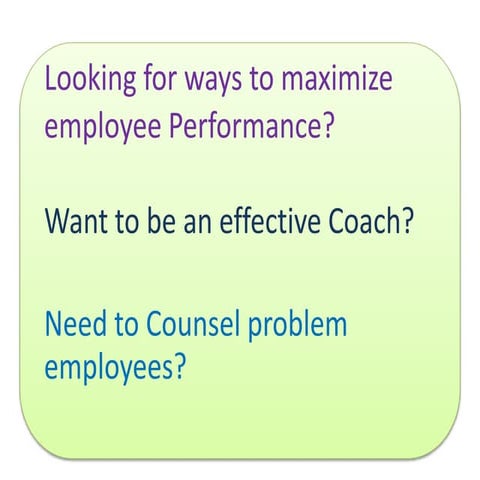 COACHING AND COUNSELLING