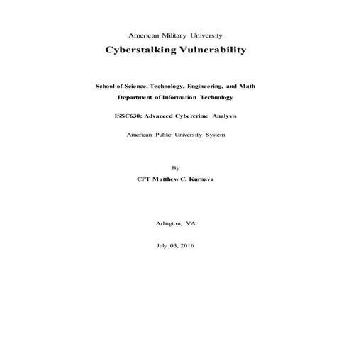 Kurnava_CyberStalking Vulnerability Research Paper