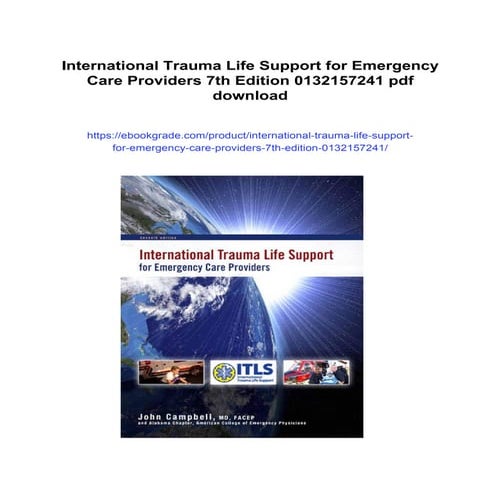 International Trauma Life Support for Emergency Care Providers 7th ...