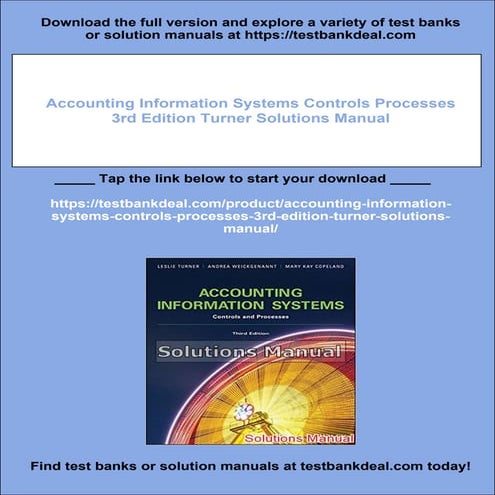Accounting Information Systems Controls Processes 3rd Edition Turner Solution...