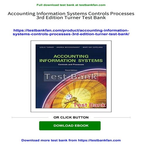 Accounting Information Systems Controls Processes 3rd Edition Turner ...