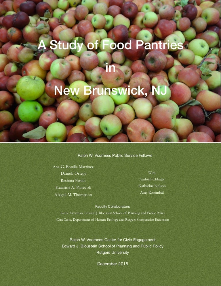 Rutgers Rwv A Study Of Food Pantries In New Brunswick Nj