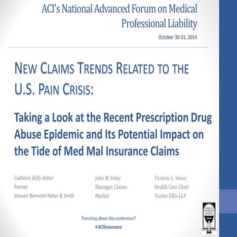 NEW CLAIMS TRENDS RELATED TO THE U.S. PAIN CRISIS