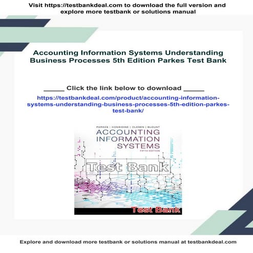 Accounting Information Systems Understanding Business Processes 5th ...