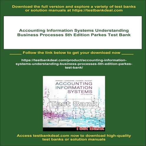 Accounting Information Systems Understanding Business Processes 5th ...