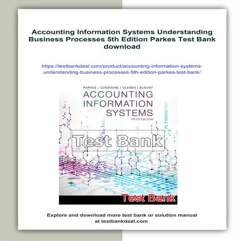 Accounting Information Systems Understanding Business Processes 5th ...