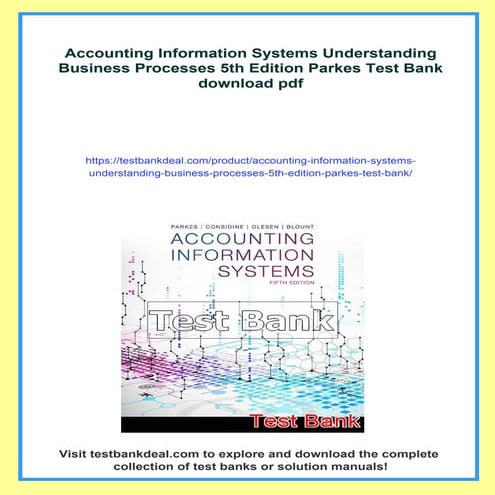 Accounting Information Systems Understanding Business Processes 5th ...