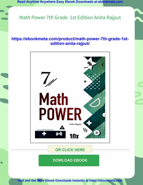 Math Power 7th Grade  1st Edition Anita Rajput