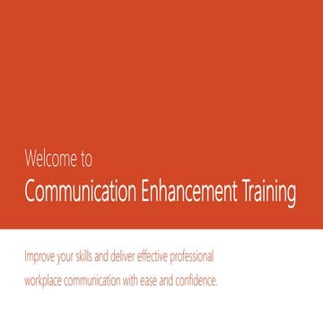 Communication Enhancement Training Seminar