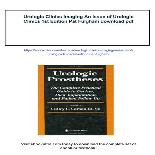 Urologic Clinics Imaging An Issue of Urologic Clinics 1st Edition Pat Fulgham