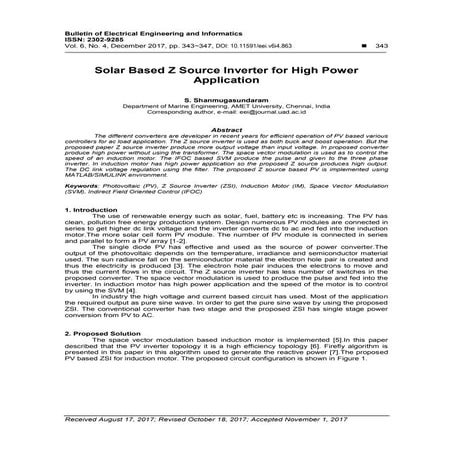 Solar Based Z Source Inverter for High Power Application