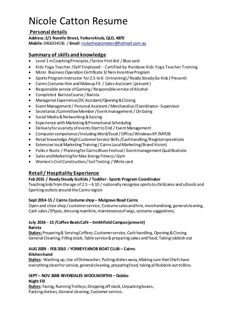 Online resume for woolworths