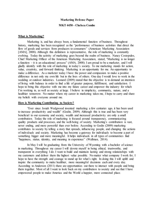 Marketing Defense Paper