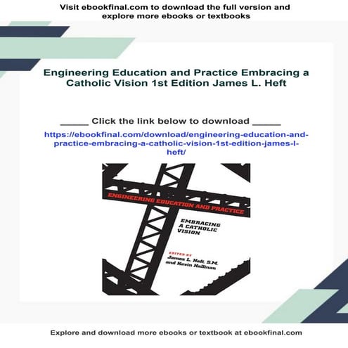 Engineering Education and Practice Embracing a Catholic Vision 1st Edition Ja...