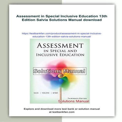 Assessment in Special Inclusive Education 13th Edition Salvia Solutions Manual