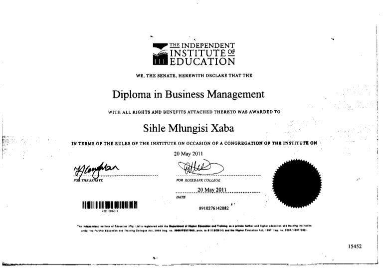 Diploma in Business Management