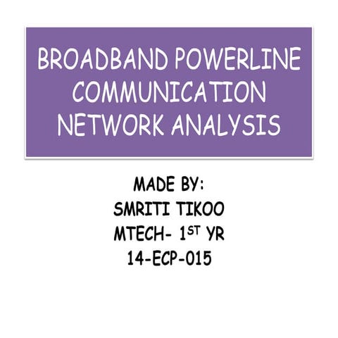 Broadband Powerline Communication