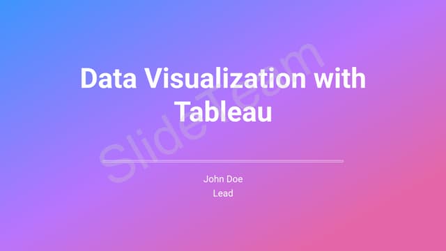 Presentation on data visualization with tableau project