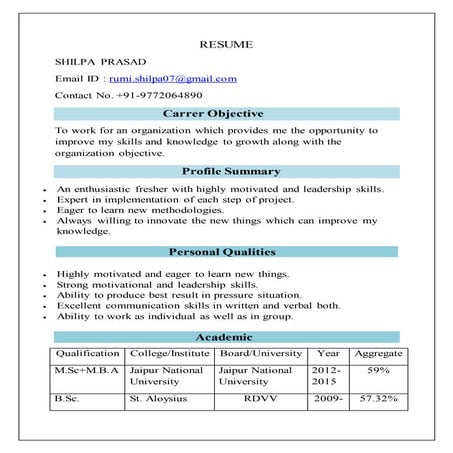 amu resume demo | DOCX