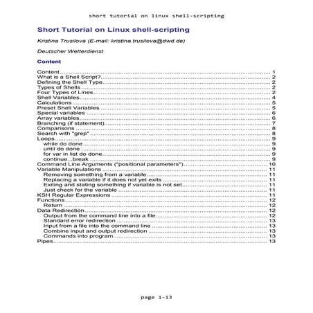 basic shell scripting syntex | PDF