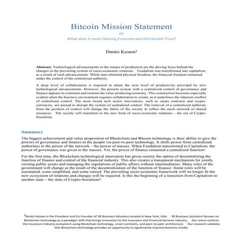 Bitcoin Mission Statement - Final-V.1.1