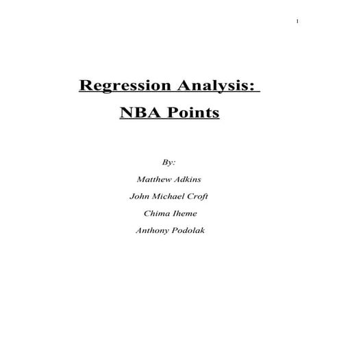 A Time Series Analysis for Predicting Basketball Statistics | DOCX