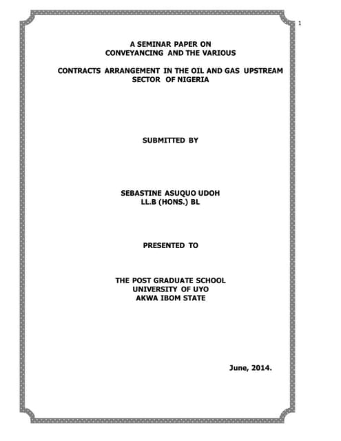 CONVEYANCING in oil and gas 2 POSTED