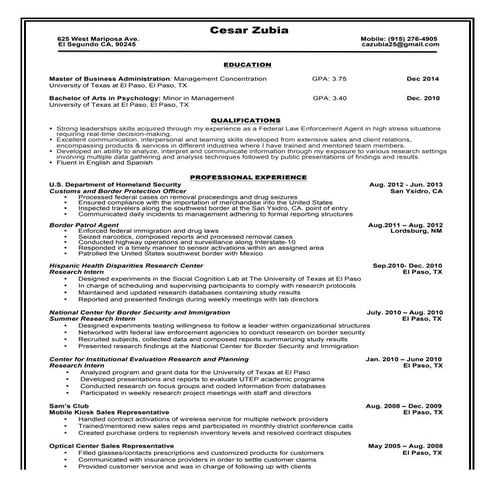 Cesar Zubia Resume H