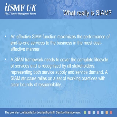 Whats our position on SIAM for SLM