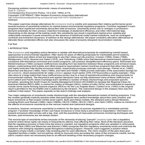 Chapter 7 tradable permits | PDF
